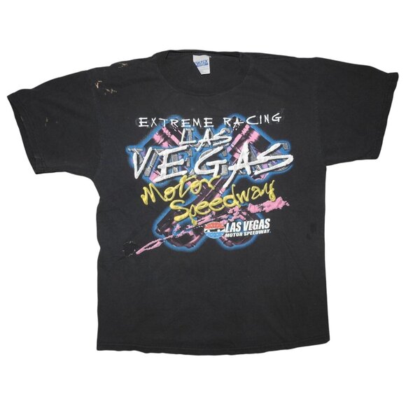 Vintage 1999 Extreme Racing Las Vegas Motor Speedway T-Shirt Large Thrashed - Picture 1 of 8
